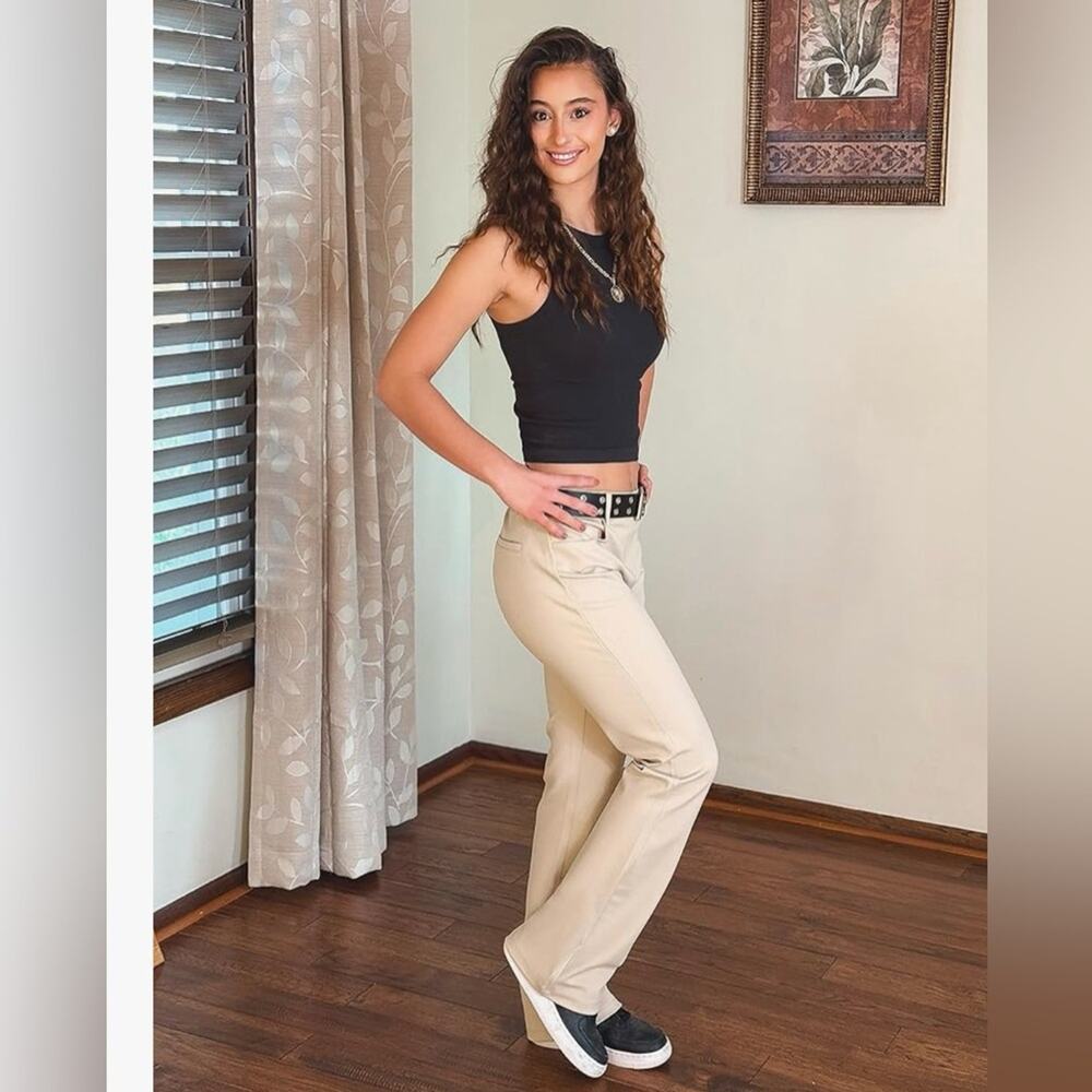 Stelle Dune Boot-Cut Dress Pants | XXS 30” Inseam | Beige Work Slacks - Picture 5 of 9